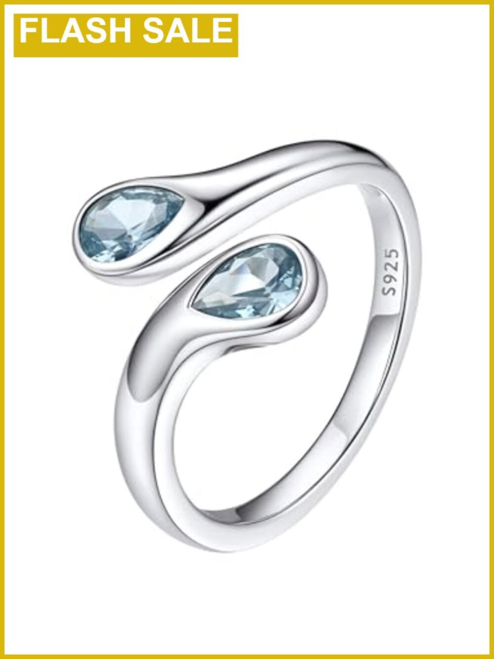 Sterling Silver Birthstone Ring Dainty Open Adjustable Band Love Statement